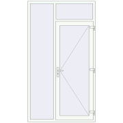 Вхідні двері 1400x2500 мм REHAU Euro-Design 60 Білий (RAL 9016) з двох сторін