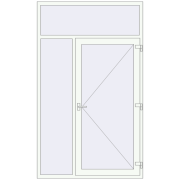 Вхідні двері 1500x2500 мм REHAU Euro-Design 60 Білий (RAL 9016) з двох сторін Вхідні двері 1500x2500 мм REHAU Euro-Design 60 Білий (RAL 9016) з двох сторін