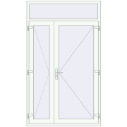 Вхідні двері 1430x2420 мм REHAU Euro-Design 60 Білий (RAL 9016) з двох сторін Вхідні двері 1430x2420 мм REHAU Euro-Design 60 Білий (RAL 9016) з двох сторін