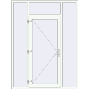 Вхідні двері 1720x2280 мм REHAU Brillant-Design Білий (RAL 9016) з двох сторін