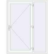 Вхідні двері 1600x2100 мм REHAU Euro-Design 60 Білий (RAL 9016) з двох сторін