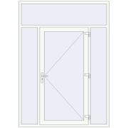 Вхідні двері 1800x2500 мм REHAU Brillant-Design Білий (RAL 9016) з двох сторін Вхідні двері 1800x2500 мм REHAU Brillant-Design Білий (RAL 9016) з двох сторін