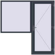 Вхідні двері 2100x2100 мм REHAU Brillant-Design ANTHRACITE_GREY_STRUKTURAL ззовні