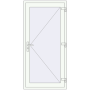 Вхідні двері 900x1900 мм REHAU Euro-Design 60 Білий (RAL 9016) з двох сторін