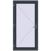 REHAU Euro-Design 60 1000x2000 мм ANTHRACITE_GREY_STRUKTURAL з двох сторін