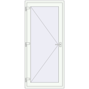 Вхідні двері 900x2000 мм REHAU Euro-Design 60 Білий (RAL 9016) з двох сторін