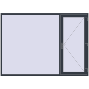 REHAU Euro-Design 60 2800x2000 мм ANTHRACITE_GREY_STRUKTURAL з двох сторін