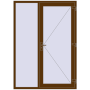 Вхідні двері 1500x2100 мм REHAU Brillant-Design WALNUT з двох сторін