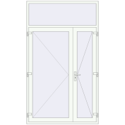Вхідні двері 1550x2650 мм REHAU Brillant-Design Білий (RAL 9016) з двох сторін Вхідні двері 1550x2650 мм REHAU Brillant-Design Білий (RAL 9016) з двох сторін