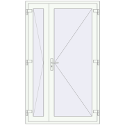 Вхідні двері 1270x2100 мм REHAU Brillant-Design Білий (RAL 9016) з двох сторін Вхідні двері 1270x2100 мм REHAU Brillant-Design Білий (RAL 9016) з двох сторін