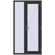 Вхідні двері 1100x2100 мм REHAU Brillant-Design ANTHRACITE_GREY_GLATT з двох сторін Вхідні двері 1100x2100 мм REHAU Brillant-Design ANTHRACITE_GREY_GLATT з двох сторін