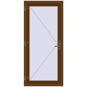 Вхідні двері 920x2000 мм REHAU Euro-Design 60 WALNUT з двох сторін