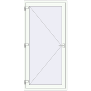 REHAU Euro-Design 60 980x2200 мм Білий (RAL 9016) з двох сторін