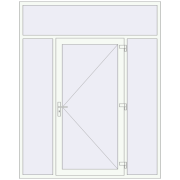 Вхідні двері 2000x2500 мм REHAU Euro-Design 60 Білий (RAL 9016) з двох сторін Вхідні двері 2000x2500 мм REHAU Euro-Design 60 Білий (RAL 9016) з двох сторін