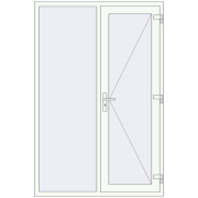 REHAU Euro-Design 60 1400x2100 мм WALNUT ззовні