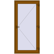Вхідні двері 1000x2100 мм REHAU Euro-Design 60 GOLDEN OAK з двох сторін