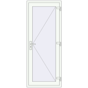 Вхідні двері 800x2000 мм REHAU Euro-Design 60 Білий (RAL 9016) з двох сторін
