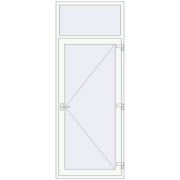 Вхідні двері 1000x2600 мм REHAU Brillant-Design Білий (RAL 9016) з двох сторін