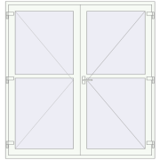 Внутрішні двері 2000x2100 мм REHAU Т94/60 Білий (RAL 9016) з двох сторін Внутрішні двері 2000x2100 мм REHAU Т94/60 Білий (RAL 9016) з двох сторін