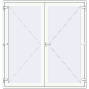 Внутрішні двері 2000x2100 мм REHAU Т94/60 Білий (RAL 9016) з двох сторін Внутрішні двері 2000x2100 мм REHAU Т94/60 Білий (RAL 9016) з двох сторін