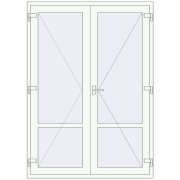 REHAU Т94/60 1500x2100 мм Білий (RAL 9016) з двох сторін