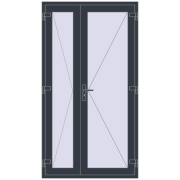 REHAU Т94/60 1200x2200 мм ANTHRACITE_GREY_STRUKTURAL з двох сторін