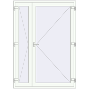 Внутрішні двері 1500x2100 мм REHAU Z74/60 Білий (RAL 9016) з двох сторін