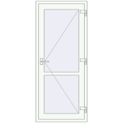 Внутрішні двері 800x1880 мм REHAU Т94/60 Білий (RAL 9016) з двох сторін