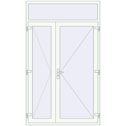 Внутрішні двері 1500x2500 мм REHAU Z74/60 Білий (RAL 9016) з двох сторін Внутрішні двері 1500x2500 мм REHAU Z74/60 Білий (RAL 9016) з двох сторін