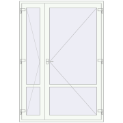 Внутрішні двері 1600x2300 мм REHAU Т94/60 Білий (RAL 9016) з двох сторін