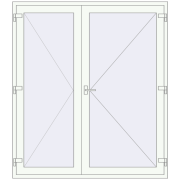 Внутрішні двері 1800x2050 мм REHAU Z74/60 Білий (RAL 9016) з двох сторін