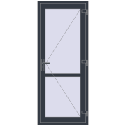 REHAU Т94/60 840x2040 мм ANTHRACITE_GREY_STRUKTURAL з двох сторін