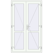 Внутрішні двері 1240x2100 мм REHAU Т94/60 Білий (RAL 9016) з двох сторін