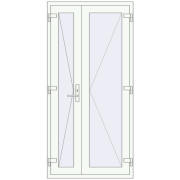 REHAU Z74/60 1000x2050 мм Білий (RAL 9016) з двох сторін
