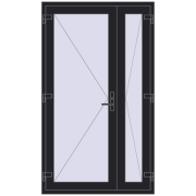 REHAU Т94/60 1200x2050 мм BLACK_ULTI-MATT з двох сторін