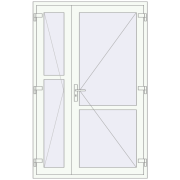 REHAU Т94/60 1360x2100 мм Білий (RAL 9016) з двох сторін