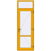 Внутрішні двері 800x2400 мм Altest RAL 1003 Signal yellow з двох сторін