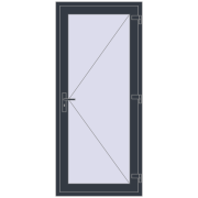 REHAU Т94/60 900x1990 мм ANTHRACITE_GREY_STRUKTURAL з двох сторін