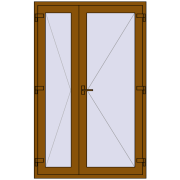 Внутрішні двері 1300x2050 мм REHAU Т94/60 GOLDEN OAK з двох сторін