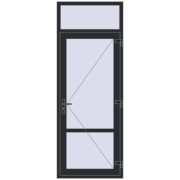 Внутрішні двері 900x2400 мм Altest RAL 9017 Traffic black з двох сторін