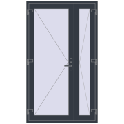 REHAU Т94/60 1200x2050 мм ANTHRACITE_GREY_STRUKTURAL з двох сторін