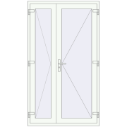 Внутрішні двері 1220x2120 мм REHAU Z74/60 Білий (RAL 9016) з двох сторін