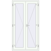 Внутрішні двері 1120x2100 мм REHAU Т94/60 Білий (RAL 9016) з двох сторін Внутрішні двері 1120x2100 мм REHAU Т94/60 Білий (RAL 9016) з двох сторін