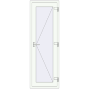 Внутрішні двері 600x1900 мм REHAU Т94/60 Білий (RAL 9016) з двох сторін