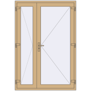 Внутрішні двері 1400x2050 мм Altest RAL 1001 Beige з двох сторін