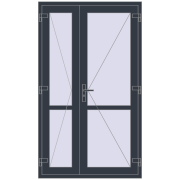 Внутрішні двері 1200x2050 мм REHAU Т94/60 ANTHRACITE_GREY_STRUKTURAL з двох сторін