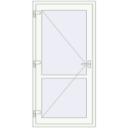 Внутрішні двері 900x1800 мм REHAU Т94/60 Білий (RAL 9016) з двох сторін Внутрішні двері 900x1800 мм REHAU Т94/60 Білий (RAL 9016) з двох сторін
