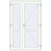 Внутрішні двері 1300x2050 мм REHAU Т94/60 Білий (RAL 9016) з двох сторін
