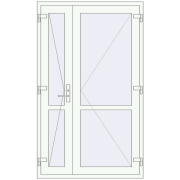 Внутрішні двері 1200x2000 мм REHAU Т94/60 Білий (RAL 9016) з двох сторін