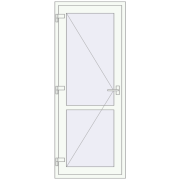Внутрішні двері 800x2000 мм REHAU Т94/60 Білий (RAL 9016) з двох сторін